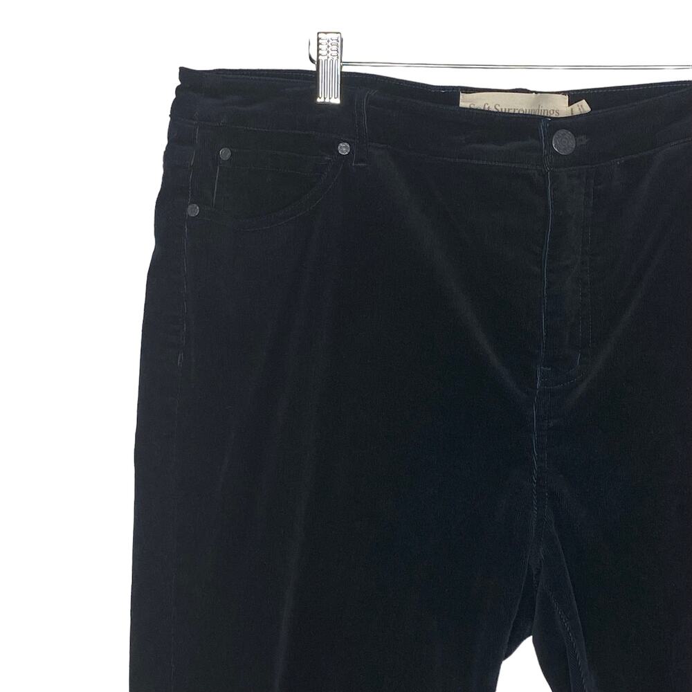 Soft Surroundings Womens Size 18W Black Corduroy Pants High Rise Stretch Plus - Picture 2 of 8